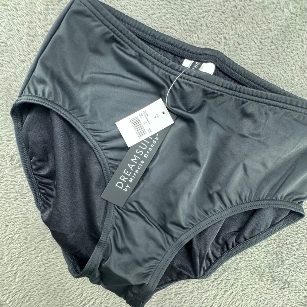 Dreamsuit by Miracle Brands Womens High Waisted Bikini Bottoms‎ Black 6 670130A